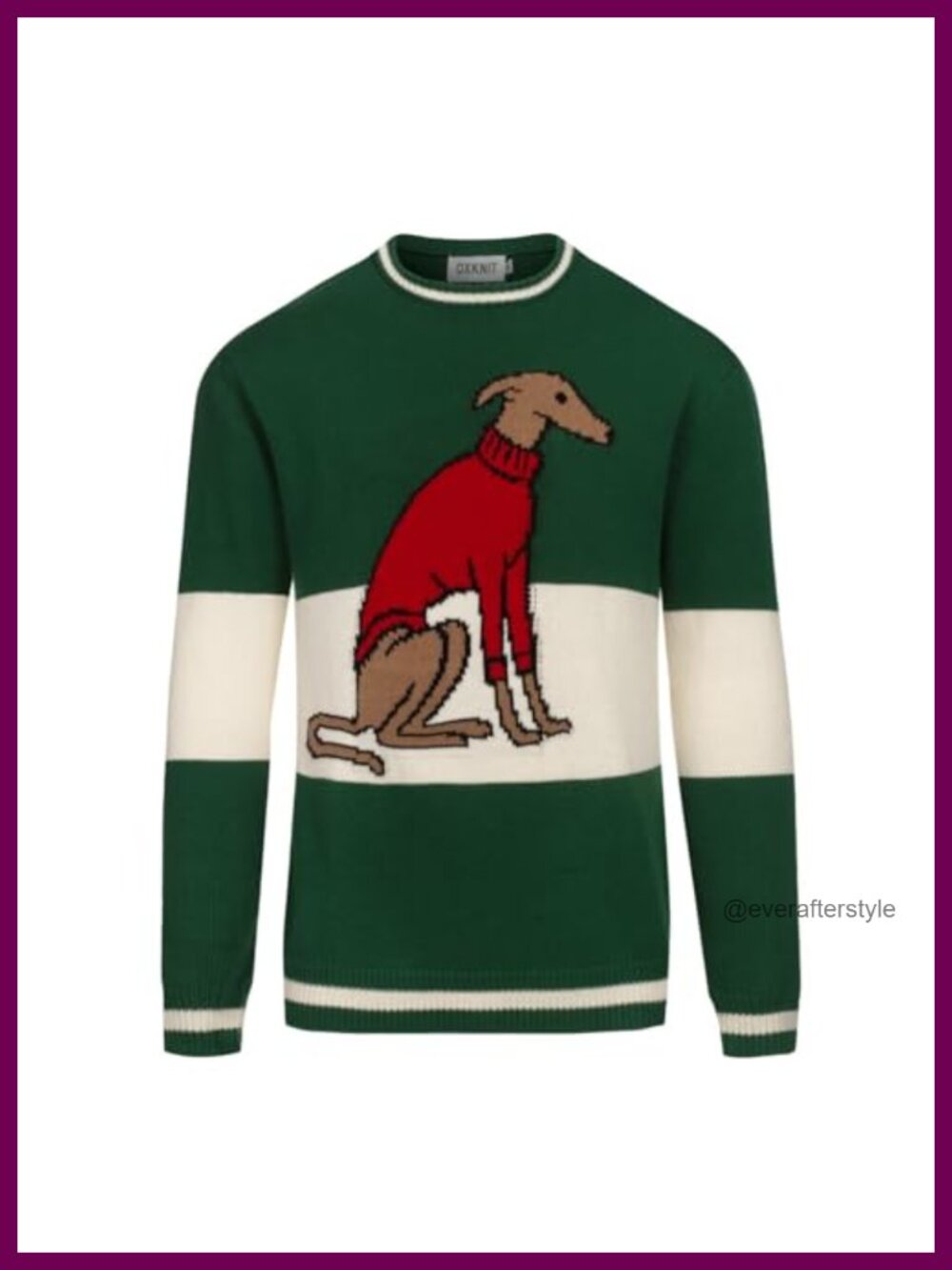 Men's 1960s Mod Retro Dog Pattern Knit Long Sleeve T-Shirt Pullover